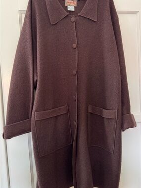 Vintage April Cornell boiled wool, chestnut top coat